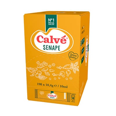 Calvè Senape - Con le monodosi Calvé puoi offrire le salse dal tipico gusto italiano, in un formato che ti permette di tenere i costi sotto controllo.