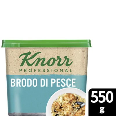 Knorr brodo di pesce granulare 550gr Senza Glutine - La nuova range di Brodi Knorr è la base perfetta per impostare i tuoi piatti. Senza glutine e senza glutammato.