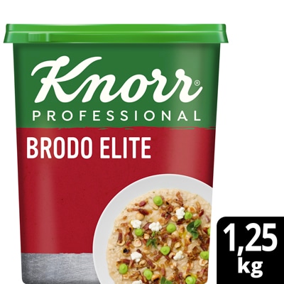 Knorr Brodo Elite Granulare 1,25 Kg - Il brodo Elite Knorr è perfetto grazie al suo gusto perfettamente bilanciato, il colore ambrato, la trasparenza impeccabile e la solubilità istantanea.