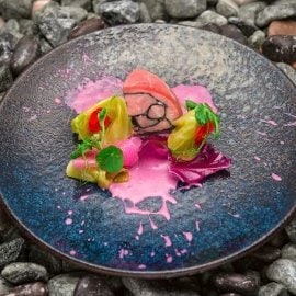 Dome di vitello tonnato al curry nero, verze fermentate e salsa tonnata al cavolo viola Dome di vitello tonnato al curry nero, verze fermentate e salsa tonnata al cavolo viola