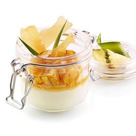 Panna Cotta allo zenzero con ananas arrostito