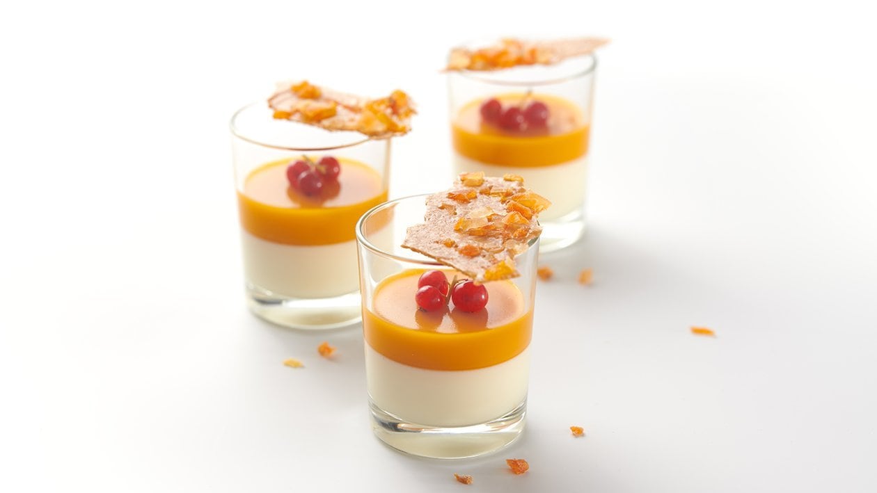Panna cotta alla vaniglia e mango con croccante alle albicocche – - Ricetta