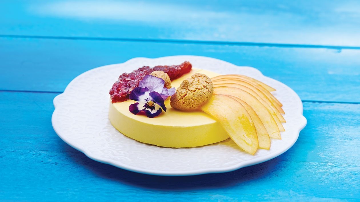 Semifreddo di catalana alle pesche nettarine con granita al Porto e amaretti – - Ricetta