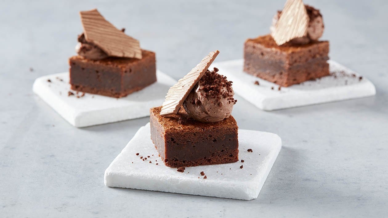 brownie alla patata dolce e mousse al cioccolato aromatizzata allo zenzero – - Ricetta