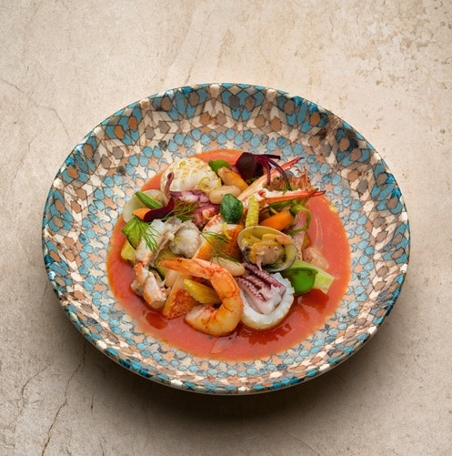 Caciucco di crostacei con triglie e calamari Caciucco di crostacei con triglie e calamari