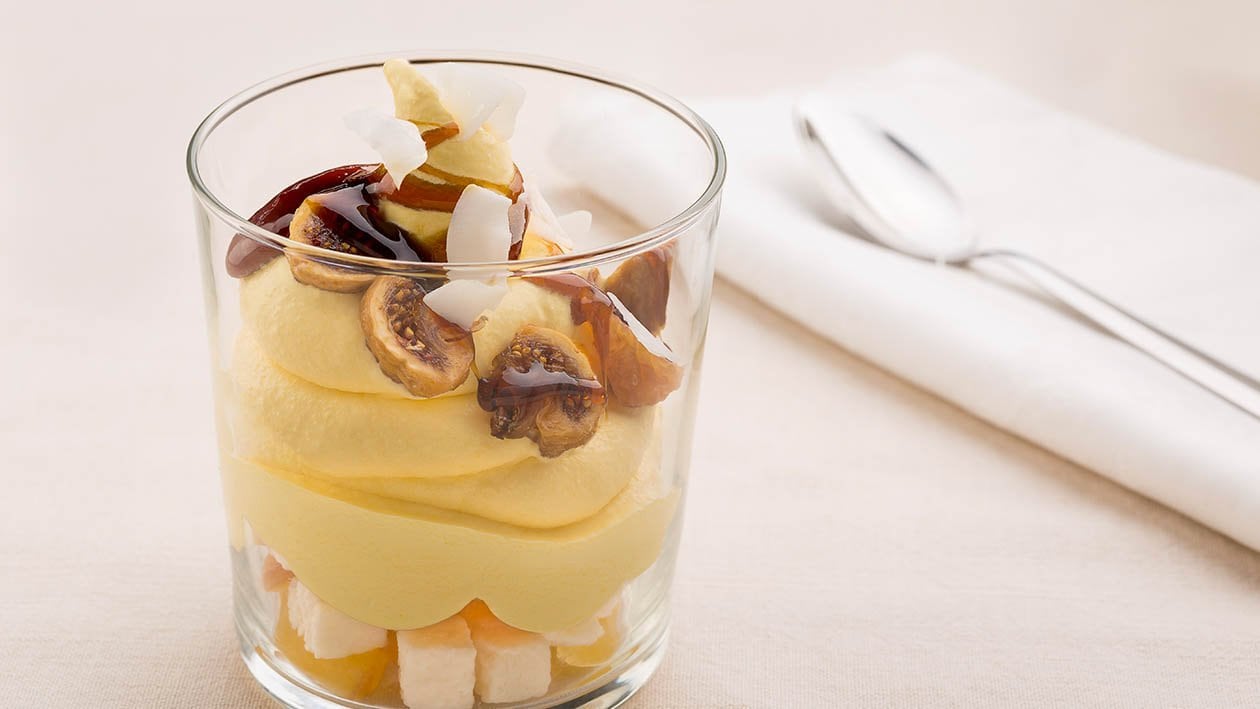crema catalana gluten free alla mela con fichi caramellati e cocco candito – Ricetta