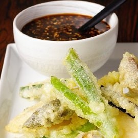Filetto di sogliola e verdure in tempura Filetto di sogliola e verdure in tempura