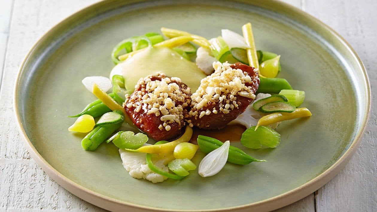 guance di maiale con salsa piccalilli e corn flakes – - Ricetta