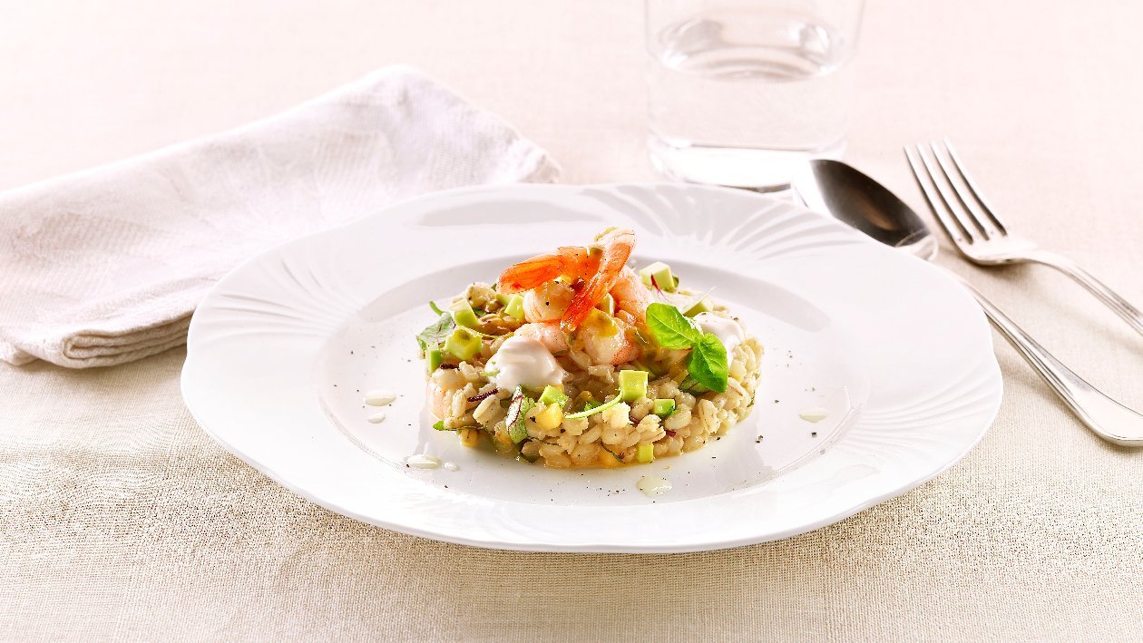Insalatina di grano e avocado con gamberi al passion fruit e maionese al lime – - Ricetta