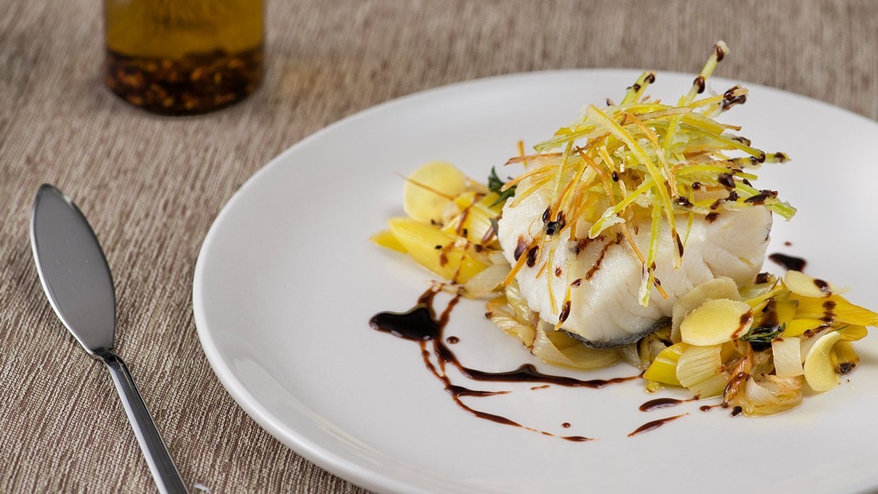 Cuore di merluzzo con porri e zenzero in salsa al vincotto – - Ricetta
