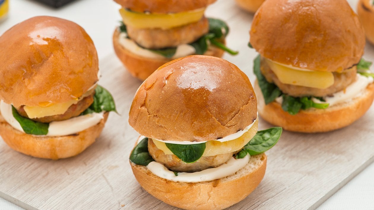 Mini burger di pollo e mele con spinacini e maionese al pepe e lime – - Ricetta