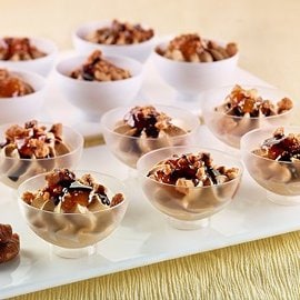 Mousse al caffè, con fichi, crumble alla cannella e vincotto di fichi