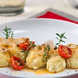 Pacchero ripieno di baccalà mantecato e lardo Pacchero ripieno di baccalà mantecato e lardo