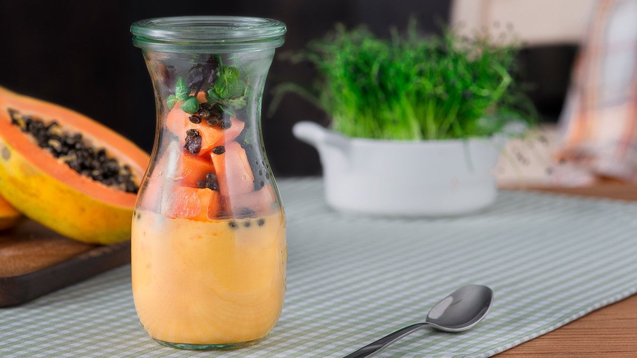 Panna cotta alla papaya in vasocottura – Ricetta