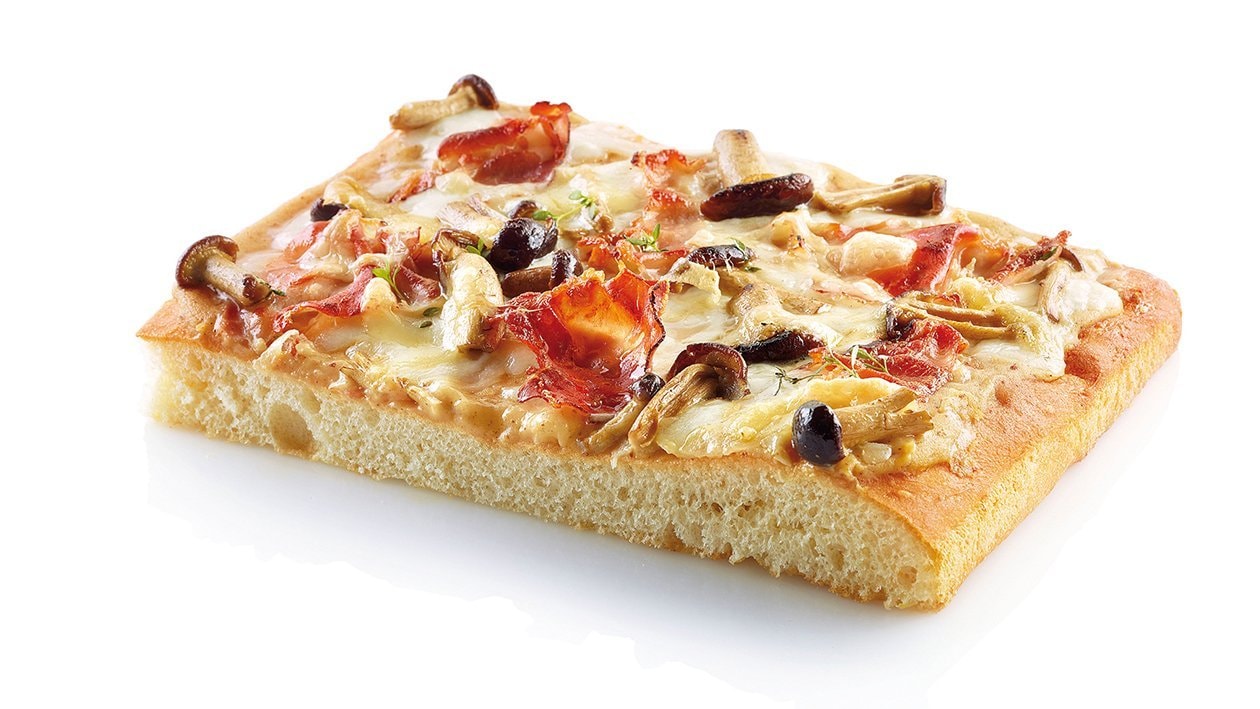 Pizza speck e funghi con salsa senape e miele – - Ricetta