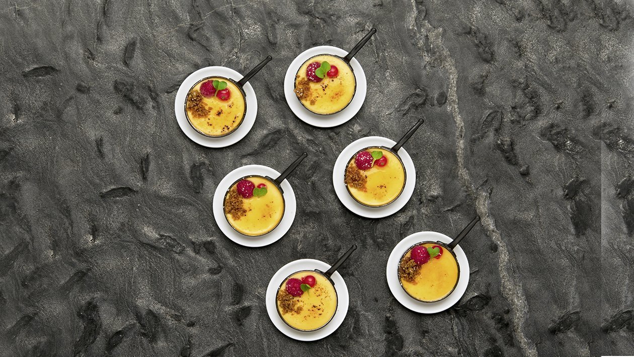 Tegamino di crema catalana alla lavanda e zenzero con mango brulée – - Ricetta