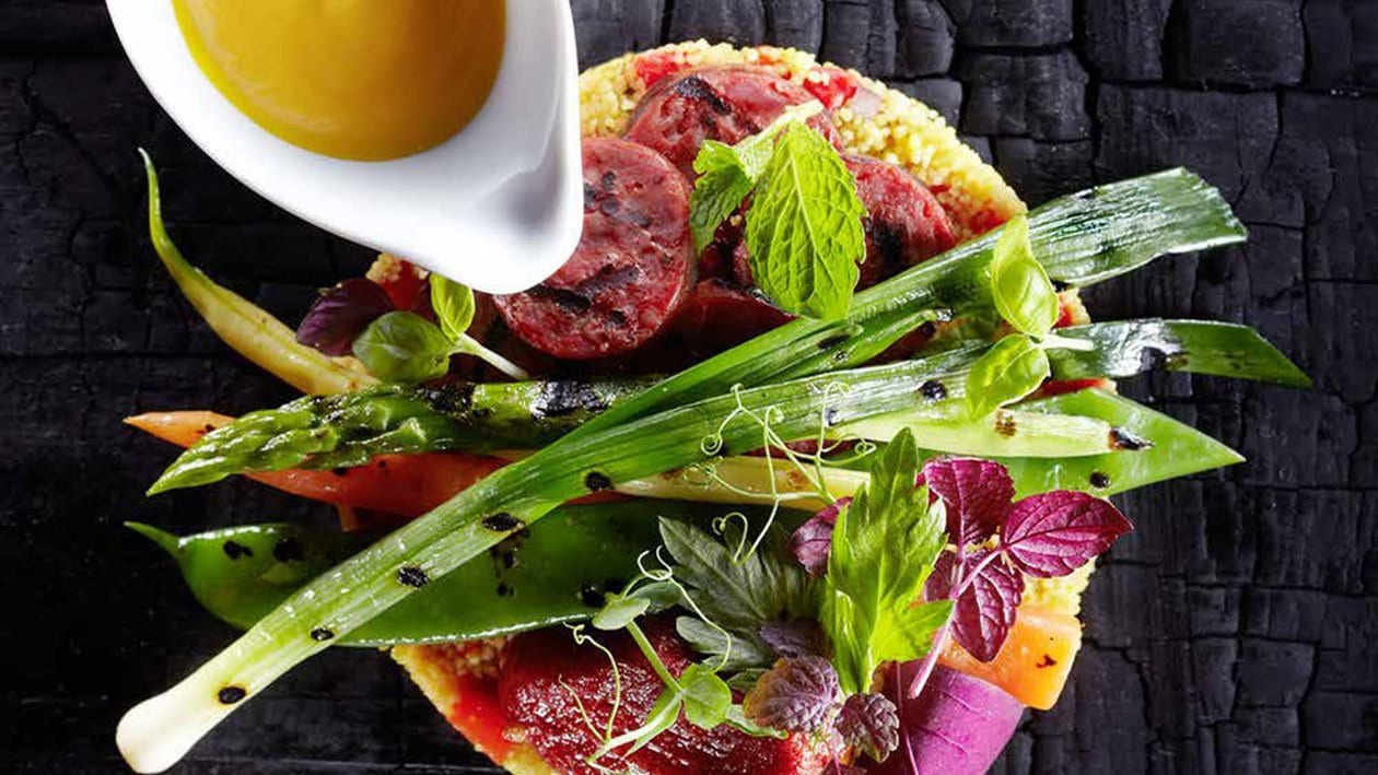 Verdure grigliate con chorizo e cous cous – - Ricetta