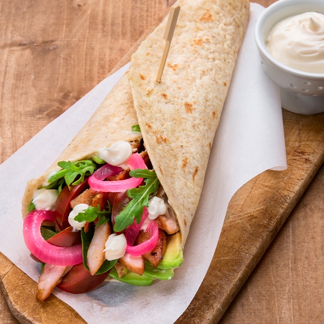 Wrap con tagliata di pollo arrosto Wrap con tagliata di pollo arrosto