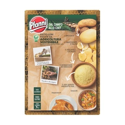 Pfanni Preparato per Purè di patate in fiocchi - Il Purè Pfanni ha sapore e colore naturali e una perfetta consistenza, perché è fatto con il 100% di patate di qualità, provenienti da agricoltura sostenibile.