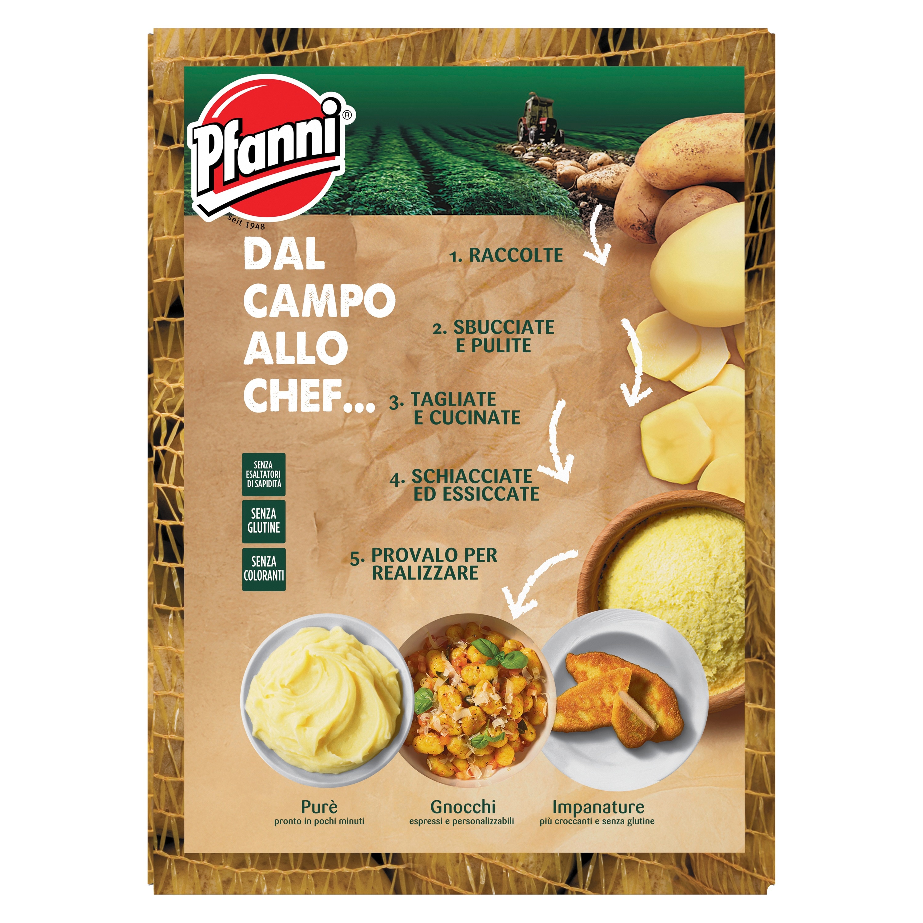 Pfanni Fiocchi di Patate - Il fiocchi di patate Pfanni hanno sapore e colore naturali e una perfetta consistenza, perché sono fatti con patate di qualità.