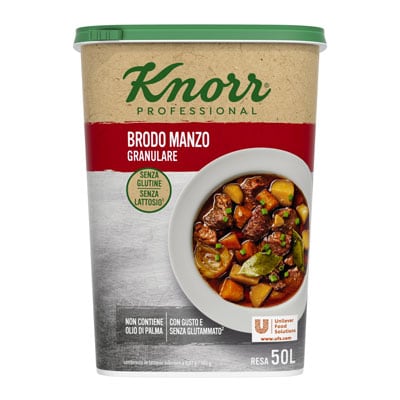 Knorr Brodo Manzo Granulare Senza Glutine 1 Kg - La nuova range di Brodi Knorr è la base perfetta per impostare i tuoi piatti. Senza glutine e senza glutammato .