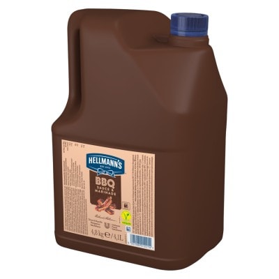 Hellmann's Barbecue sauce 4,8 Kg - Hellmann’s BBQ offre un sapore intenso e affumicato di barbecue con una consistenza bilanciata, anche quando miscelata ad altri ingredienti, per prestazioni eccezionali in tutti i vostri piatti d’autore.