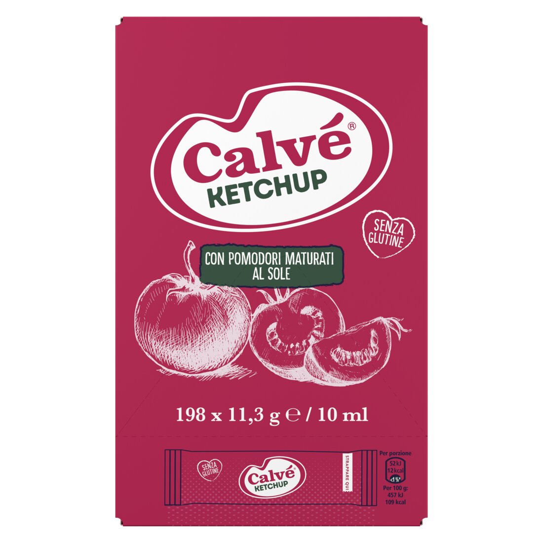 Calvé Ketchup monodose - Con le monodosi Calvé puoi offrire le salse dal tipico gusto italiano, in un formato che ti permette di tenere i costi sotto controllo.