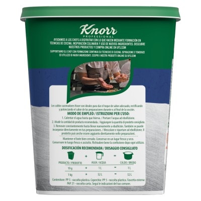 Knorr Professional brodo di pesce granulare 1Kg senza glutine senza lattosio - Il brodo pesce senza glutine e senza lattosio di Knorr Professional è la base perfetta per impostare i tuoi piatti gluten e lactose free.
