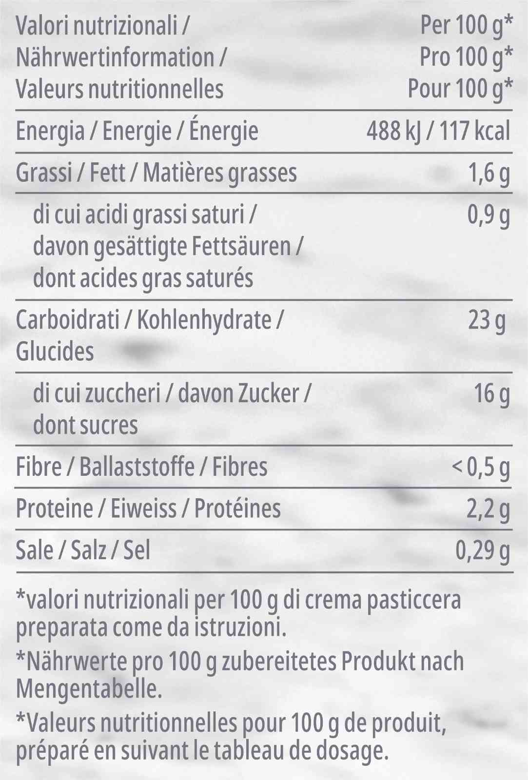Carte d’Or Professional preparato per Crema Pasticcera e Chantilly a Freddo - La crema pasticcera a freddo Carte d’Or Professional è ideale per farciture perfette, con tempi ottimizzati e costi contenuti. Perfetta per il banqueting grazie alla sua versatilità ed efficenza di preparazione