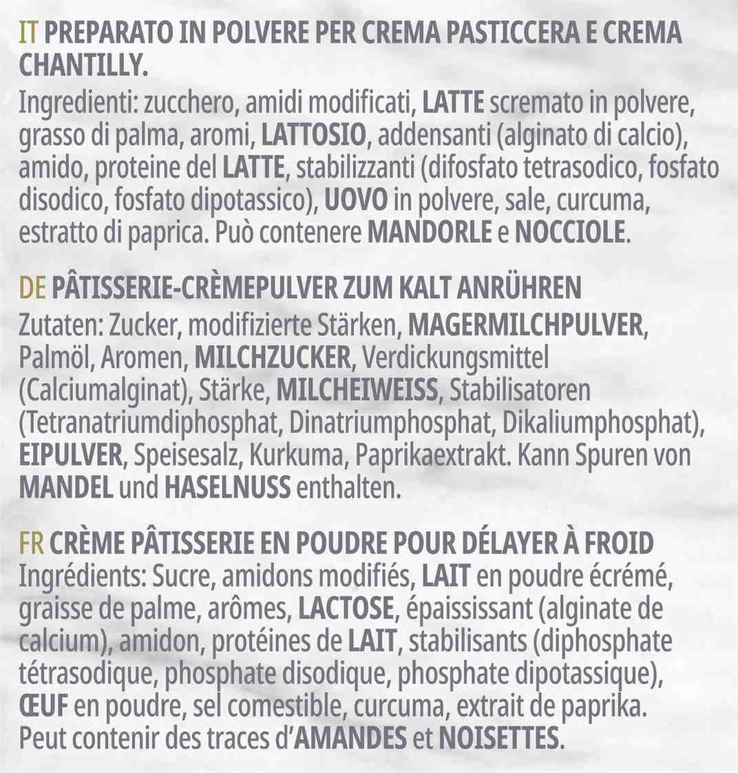 Carte d’Or Professional preparato per Crema Pasticcera e Chantilly a Freddo - La crema pasticcera a freddo Carte d’Or Professional è ideale per farciture perfette, con tempi ottimizzati e costi contenuti. Perfetta per il banqueting grazie alla sua versatilità ed efficenza di preparazione