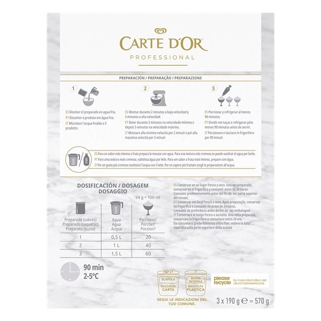 Carte D’Or preparato per Mousse al Mango - Carte D’Or ti offre una ricca gamma di mousse, classiche e di tendenza, per aggiornare il tuo menù in modo semplice ma sempre originale