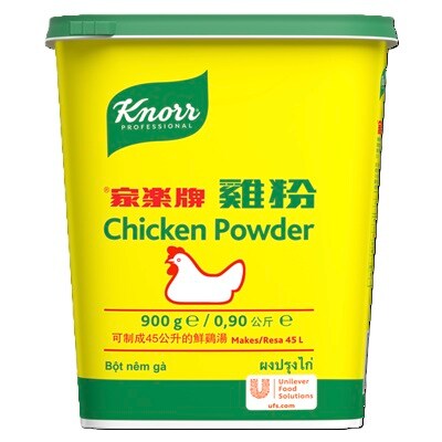 Knorr Professional Brodo di Pollo granulare 900gr - Knorr Professional presenta il nuovo Brodo di Pollo, pensato per donare un autentico sapore di pollo. Ideale per preparazioni dal gusto delicato e perfetto per ricette della cucina asiatica.
