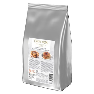 Waffle e Pancake  Carte D’Or Professional 2Kg - Con il preparato per Waffle & Pancake, Carte D’Or professional ti offre una ricca gamma di possibilità per portare in tavola colazioni soffici, dorate e ricche di gusto. Perfetto per creare esperienze gourmet anche nei momenti più frenetici.