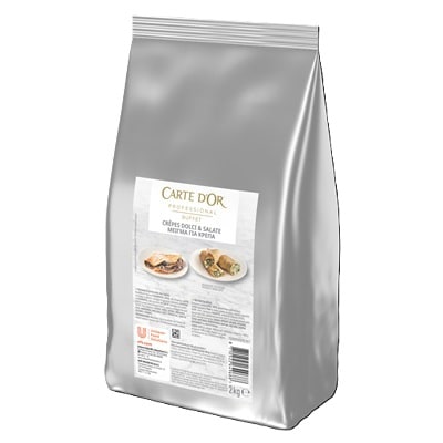 Crêpes Carte D’Or Professional 2Kg - Il preparato per Crêpes dolci e salate Carte d’Or Professional è ideale per realizzare colazioni versatili, sia dolci che salate.
Grazie al suo formato è possibile mantenere un costo chiaro e contenuto mantenendo sempre alta la qualità e il gusto.