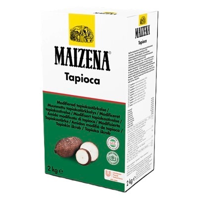 Amido di tapioca Maizena - Maizena Tapioca, è un amido modificato di tapioca, dalla massima stabilità che permette di addensare e creare salse e glasse al vino, 
all’aceto e a base di frutta acida come limone e frutti di bosco.
Inoltre è un ingrediente ideale per creare frolle, creme da farcitura e gelée per dessert totalmente vegani