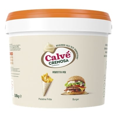 Calvé Gastronomica Cremosa 5 L - La Salsa maionese leggera Calvè Cremosa è ideale per farcire panini caldi e freddi perché resiste alle alte temperature e mantiene il pane fragrante.