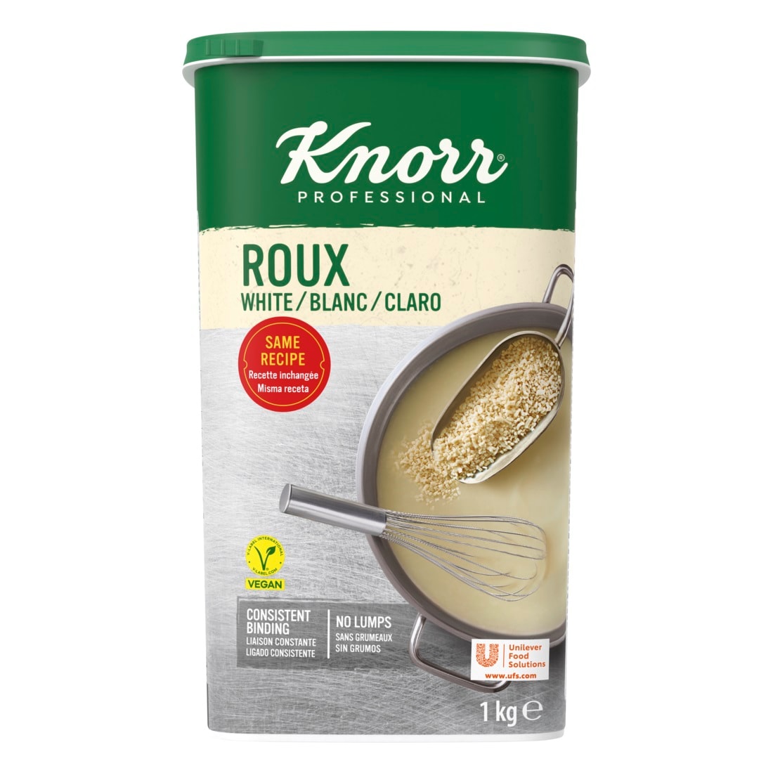 Knorr Roux Bianco istantaneo granulare 1 Kg - Il Roux è una base legante indispensabile per la preparazione di tutte le tue salse in cucina