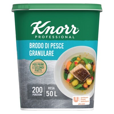 Knorr Professional brodo di pesce granulare 1 Kg - Il Brodo di Pesce Knorr esalta il sapore di tutti i piatti a base di pesce.