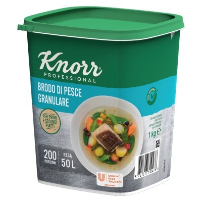 Knorr Professional brodo di pesce granulare 1 Kg - Il Brodo di Pesce Knorr esalta il sapore di tutti i piatti a base di pesce.