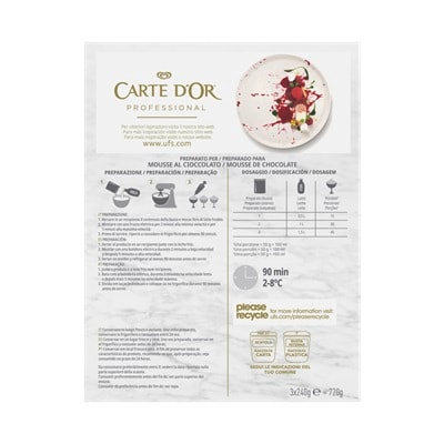Carte d’Or preparato in polvere per Mousse al Cioccolato 720 Gr - 