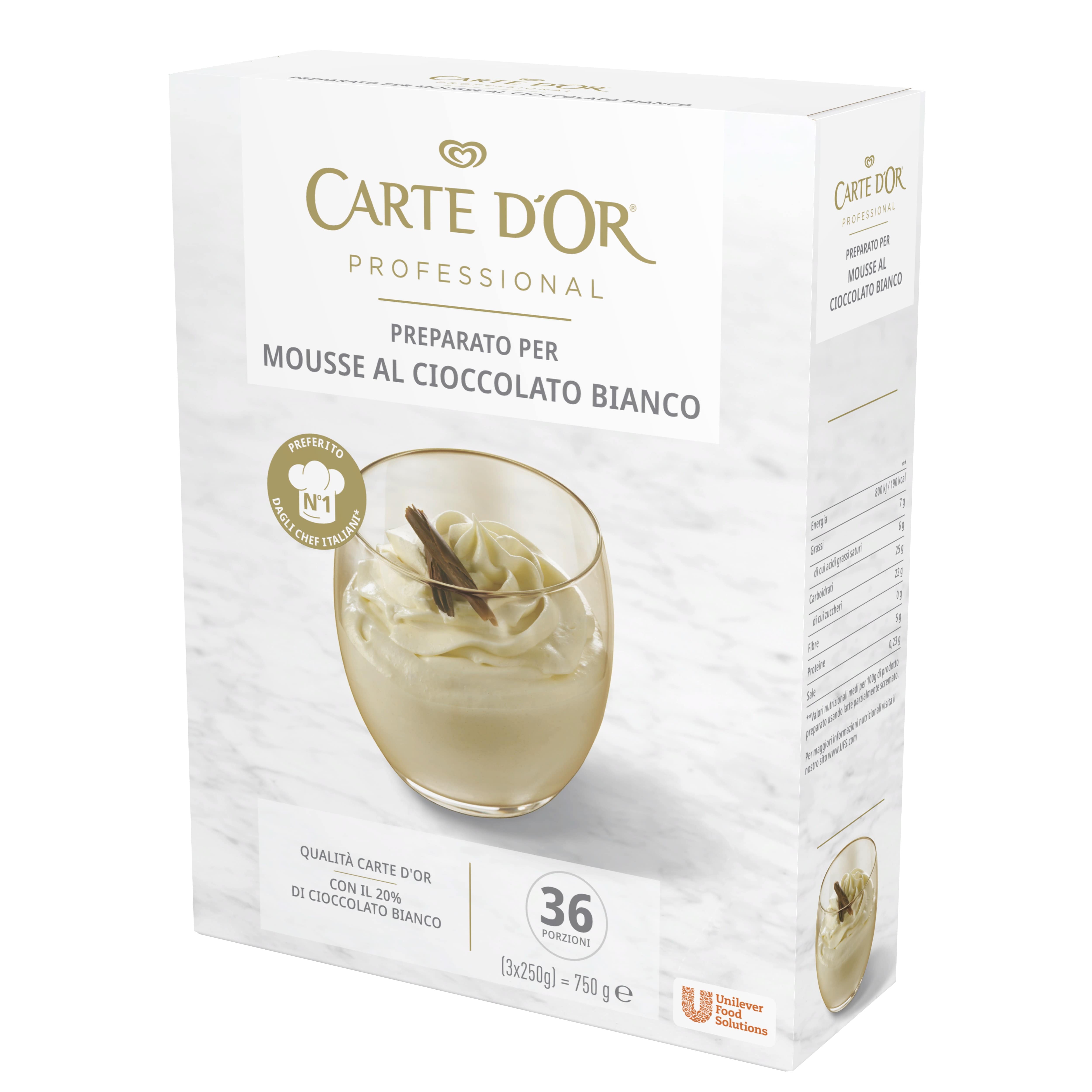 Carte d’Or preparato per Mousse al Cioccolato Bianco 750 Gr - 