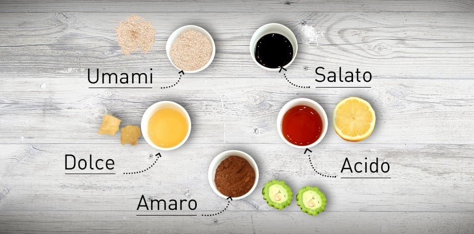 Le sensorialità del gusto: amaro, dolce, acido, salato 