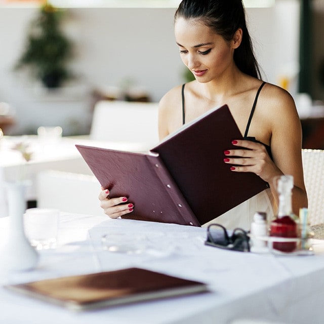 I titoli delle portate e l'ordine grafico del menù