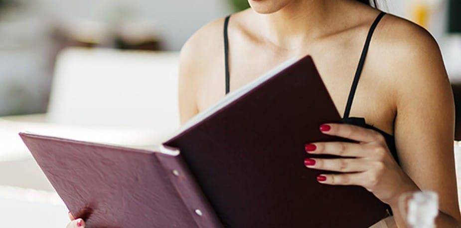 I titoli delle portate e l'ordine grafico del menù